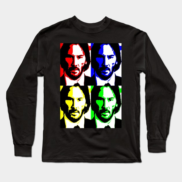 John Wick (pop art) Long Sleeve T-Shirt by d1a2n3i4l5